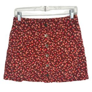 Forever 21 Velvet Autumn Floral Pattern Skirt